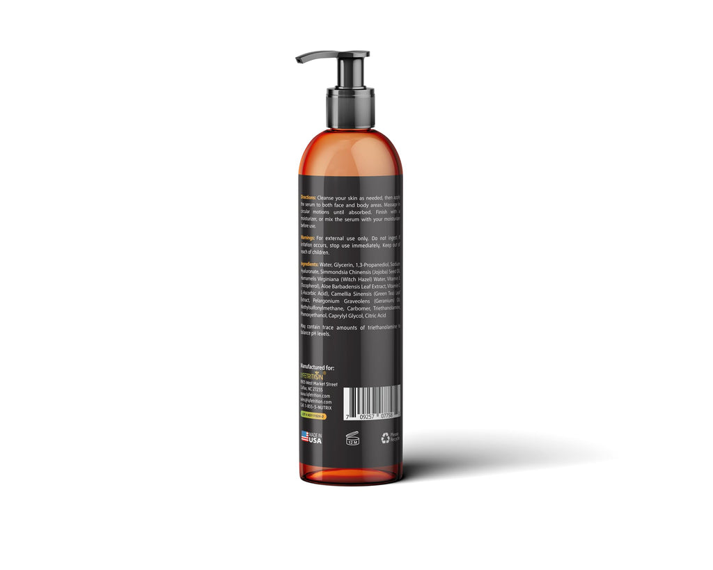 Lyfetrition Hyaluronic Acid Serum with Vitamin C & Aloe – 12 oz