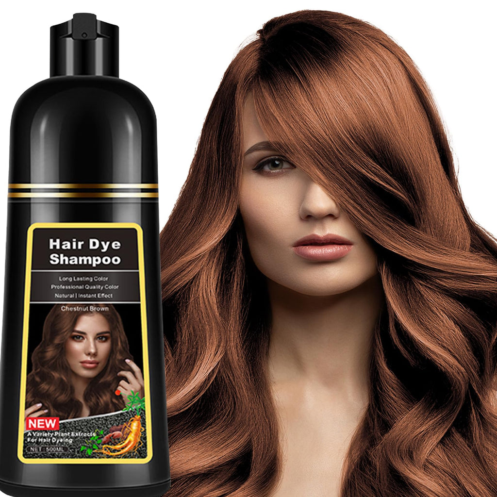 Lymznus Chestnut Brown Hair Dye Shampoo 3-in-1 – Instant Color, Cleanse & Condition