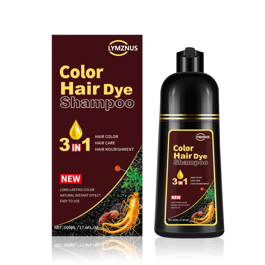 Lymznus Dark Chocolate Hair Dye Shampoo 3-in-1 for Gray Coverage | 500ml