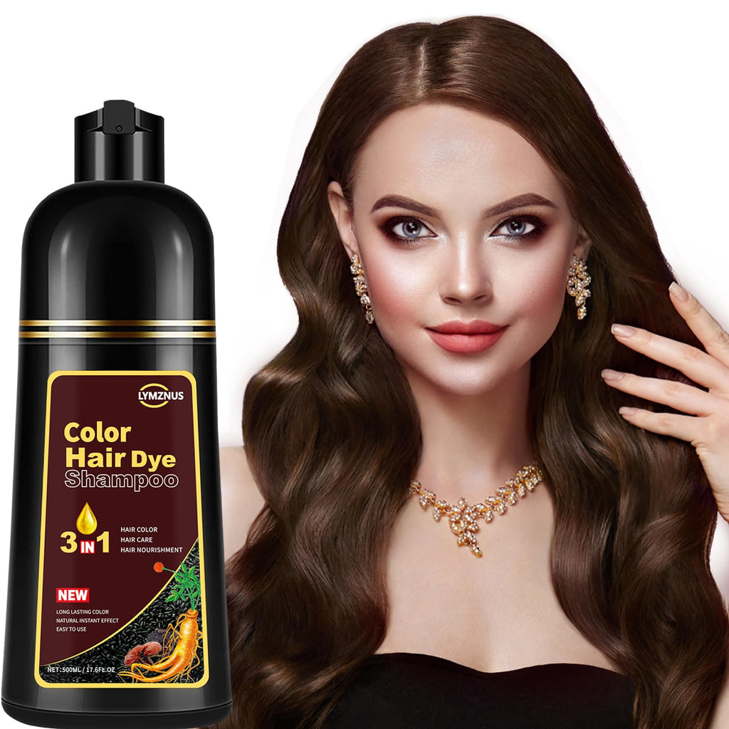 Lymznus Instant Coffee Hair Dye Shampoo 3 in 1 – Natural Coffee Brown, 500ml