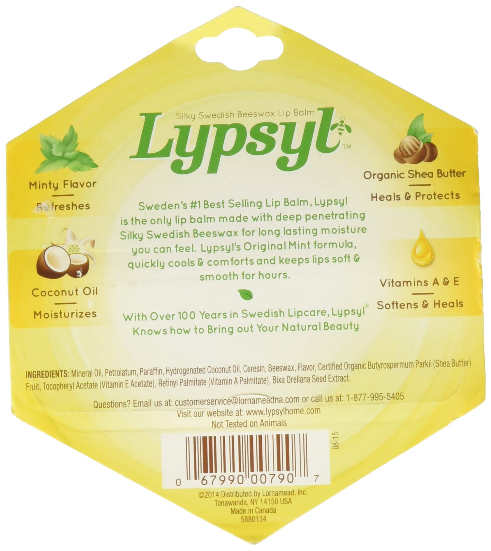 Lypsyl Lypmoisturizer Original 0.1 oz | Pack of 5 | Long-Lasting Lip Moisture