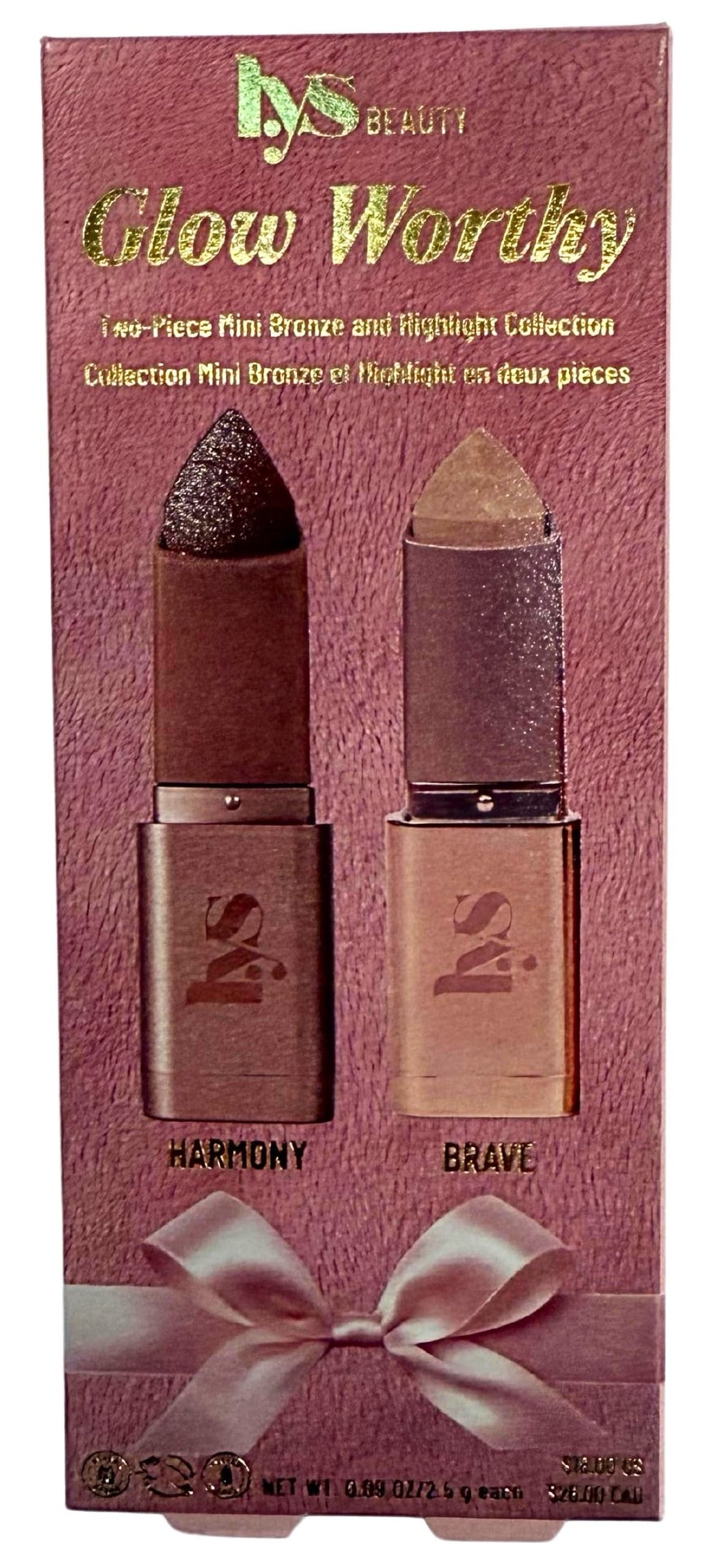 LYS Beauty Glow Worthy Mini Duo: Harmony Cream Bronzer + Brave Highlighter – 0.09 oz Each