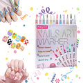 LZUPIKC 12-Color Nail Art Pen Set – 0.7mm Fine Tip, 3D Quick-Dry Nail Polish Pens for DIY Nails