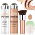 LZXLUKGIR Airbrush Foundation with Primer – Full Coverage, Breathable, Anti-Aging Formula (01 Natural)