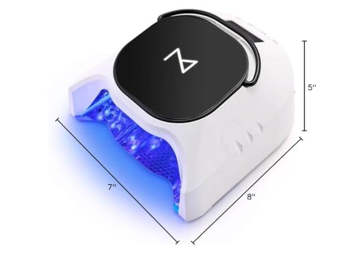 M GlowPro Professional Hybrid 86W Wireless UV LED Nail Curing Lamp – Cordless Gel Nail Dryer (Black & White)