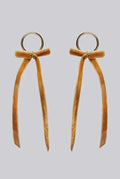 Minnie Velvet Bow Gold Earrings