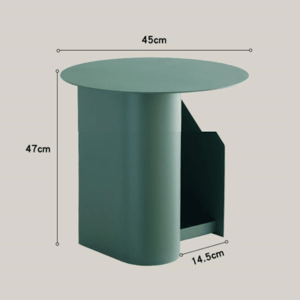 M39 Green Side Table With Side Storage