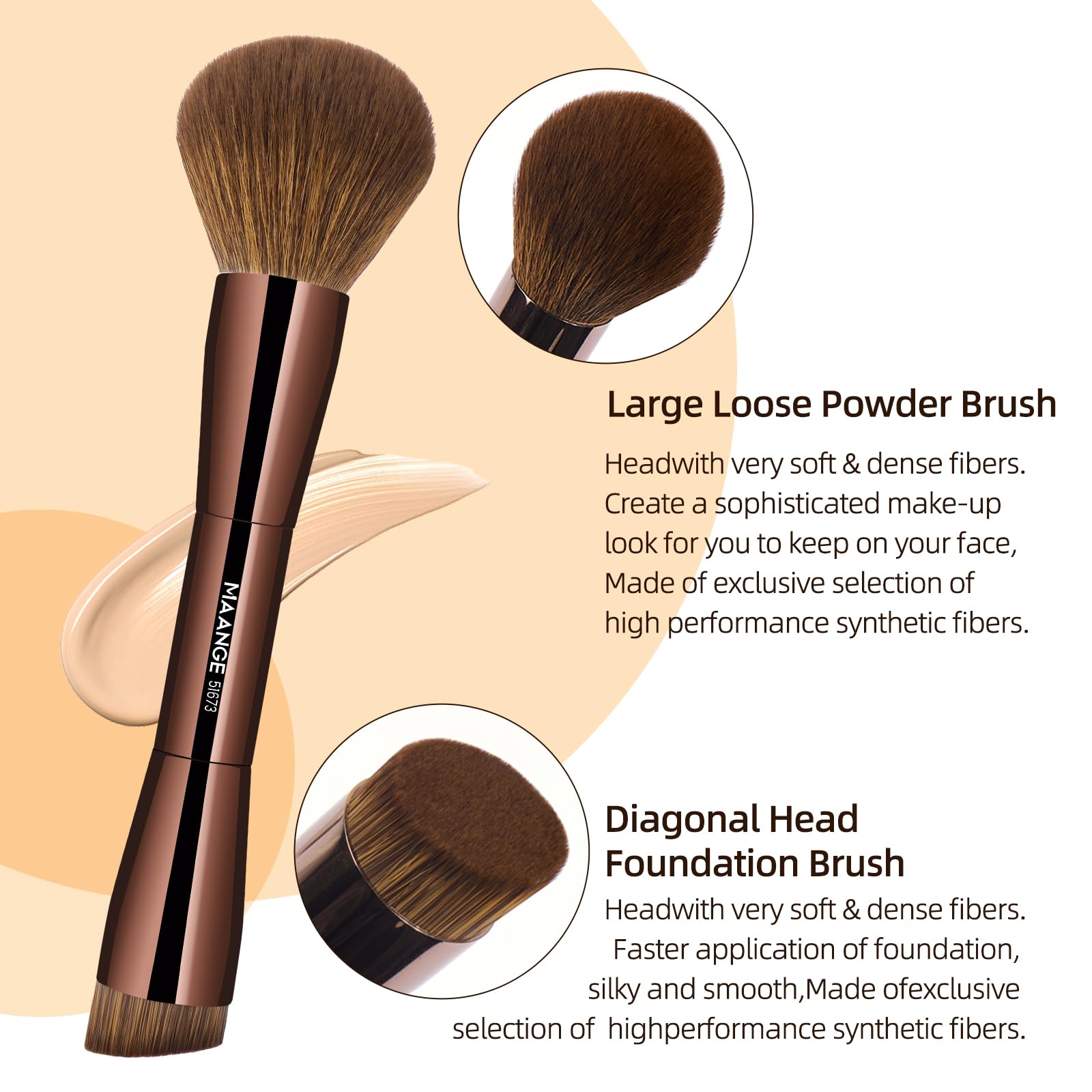 MAANGE 20-Piece Makeup Brush Set with Gift Box | Double-End Kabuki Brushes, Alu Handles, Soft Synthetic Bristles