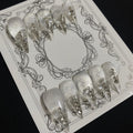 MABKJLF Luxury Press-On Nails - Medium Stiletto Eagle Claw, Reusable ABS, Glitter Rhinestones