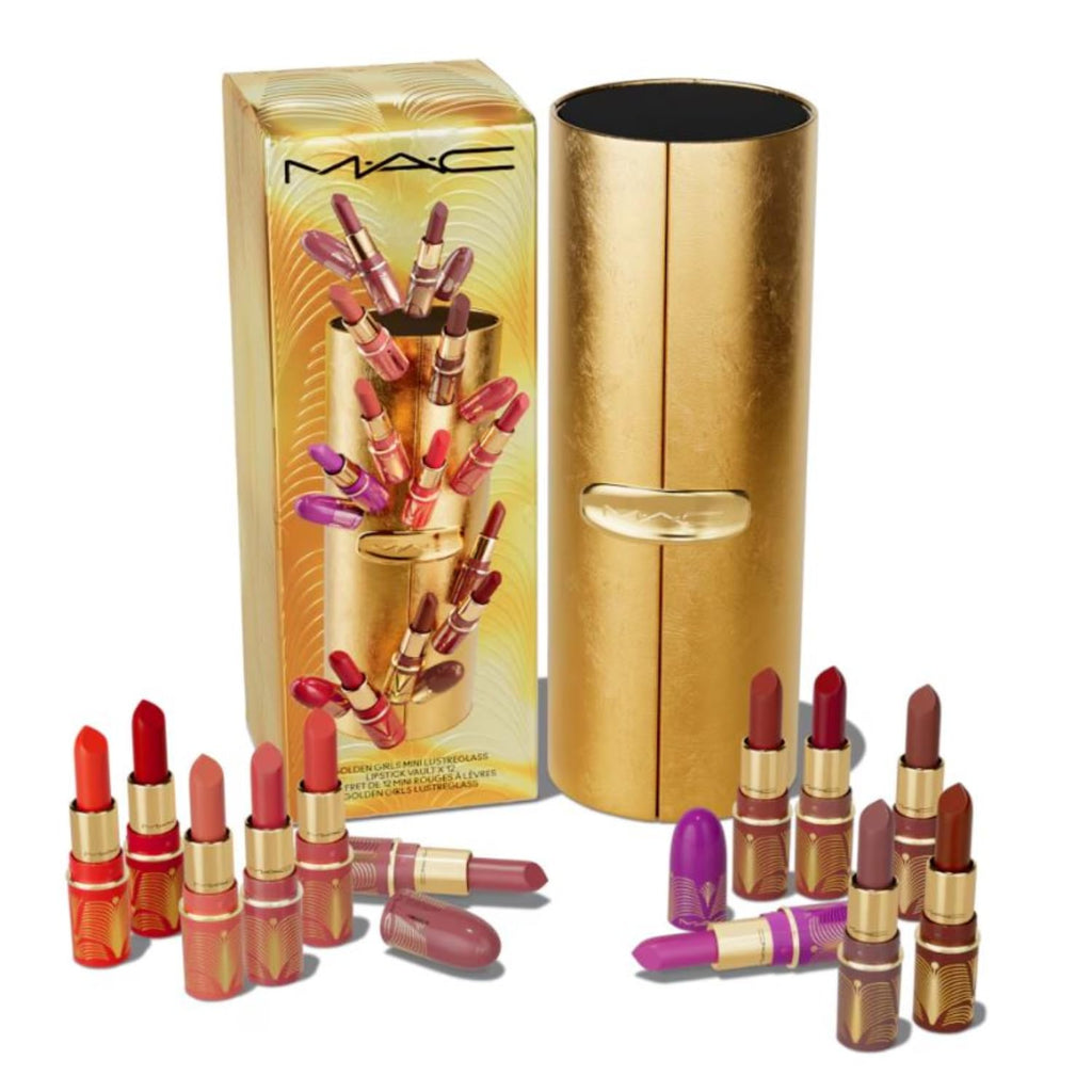 MAC Golden Girls Mini Lustreglass Lipstick Vault x12 – Travel-Size Collection