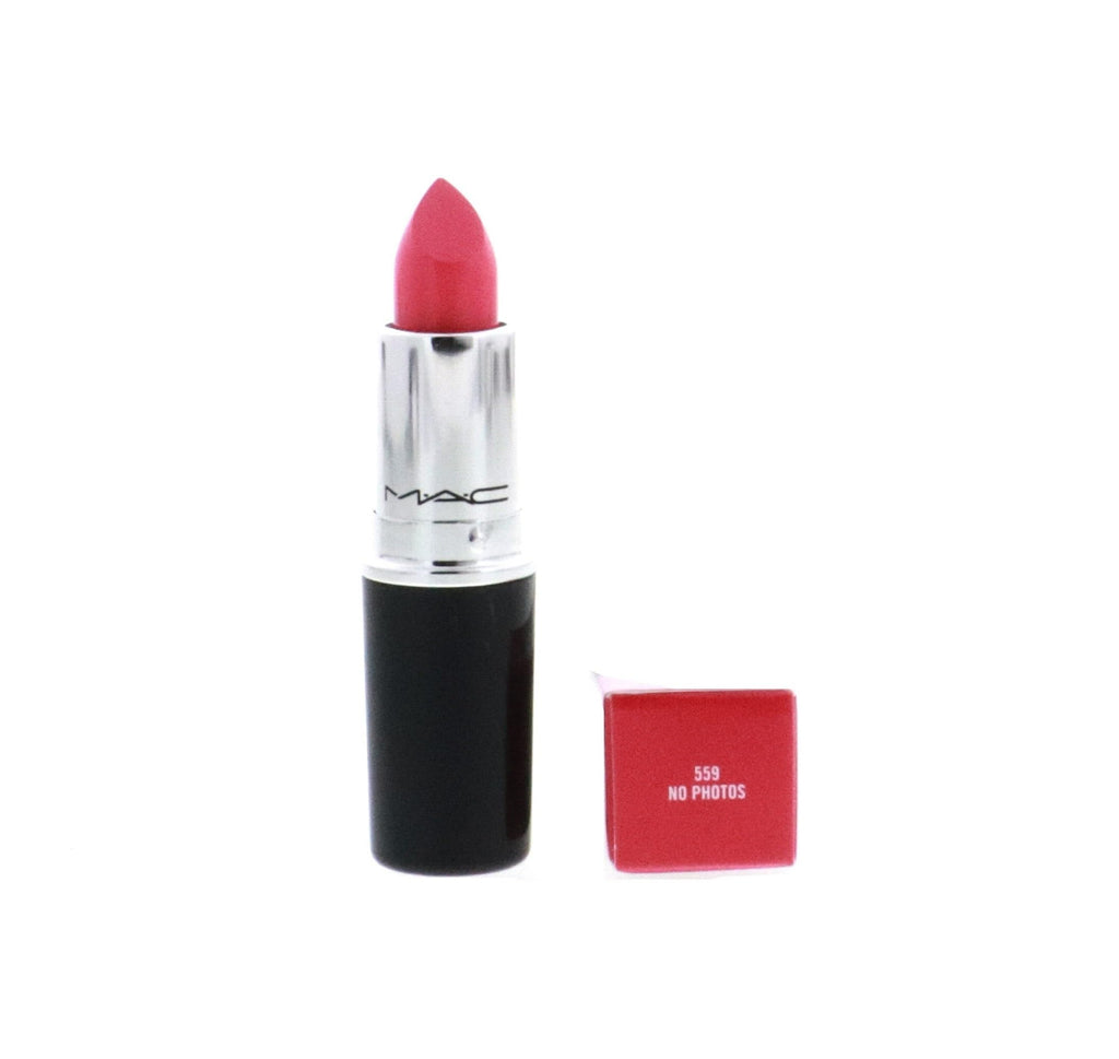 MAC Lustreglass Lipstick - No Photos 559 | Bright Coral Pink (0.10 oz / 3 g)