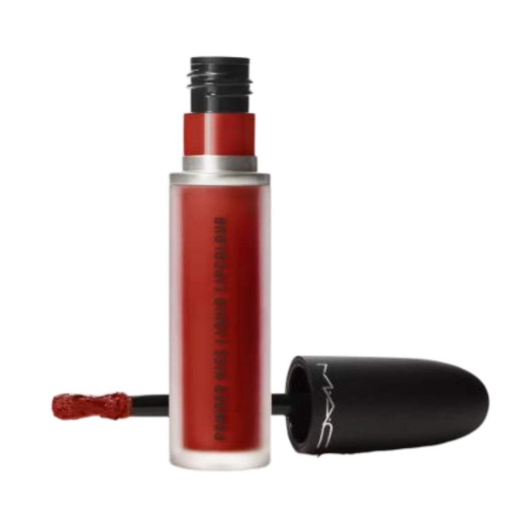 MAC Powder Kiss Liquid Lipcolour Marrakesh-Mere – Intense Orange Brown, 0.17 oz