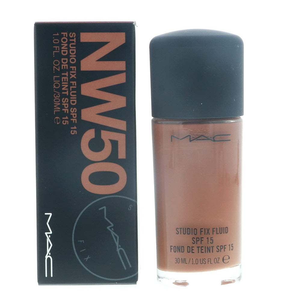 MAC Studio Fix Fluid Foundation SPF15 NW50 – Natural Matte Finish, Buildable Coverage