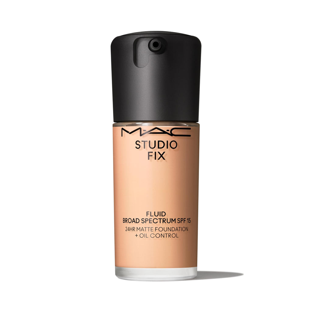 MAC Studio Fix Fluid SPF 15 Foundation – C3.5 (Light/ Peachy) | 1 fl oz | Buildable Natural Matte Coverage