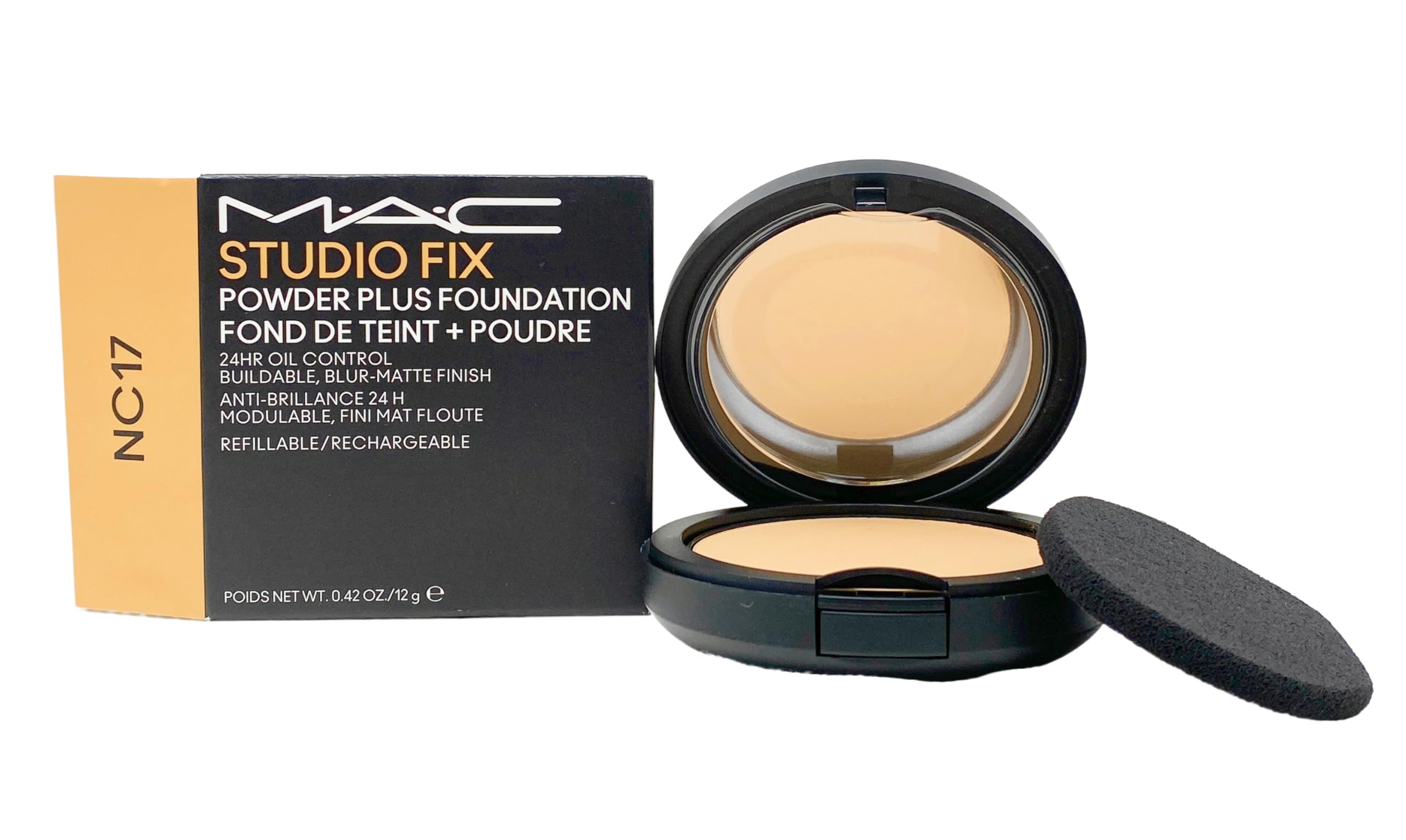 MAC Studio Fix Powder Plus Foundation 24 Hr Oil Control Refillable NC17 | Light Beige