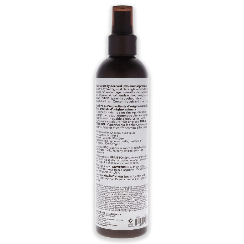 Macadamia Professional Pecan Leave-In Mist – Sulfate & Paraben Free, 8 Fl Oz