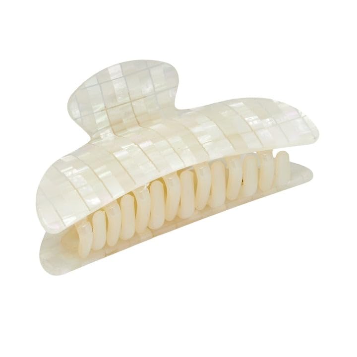 MACHETE Midi Heirloom Claw Clip 3.5 Inch Opalite Shell Checker Hair Accessory