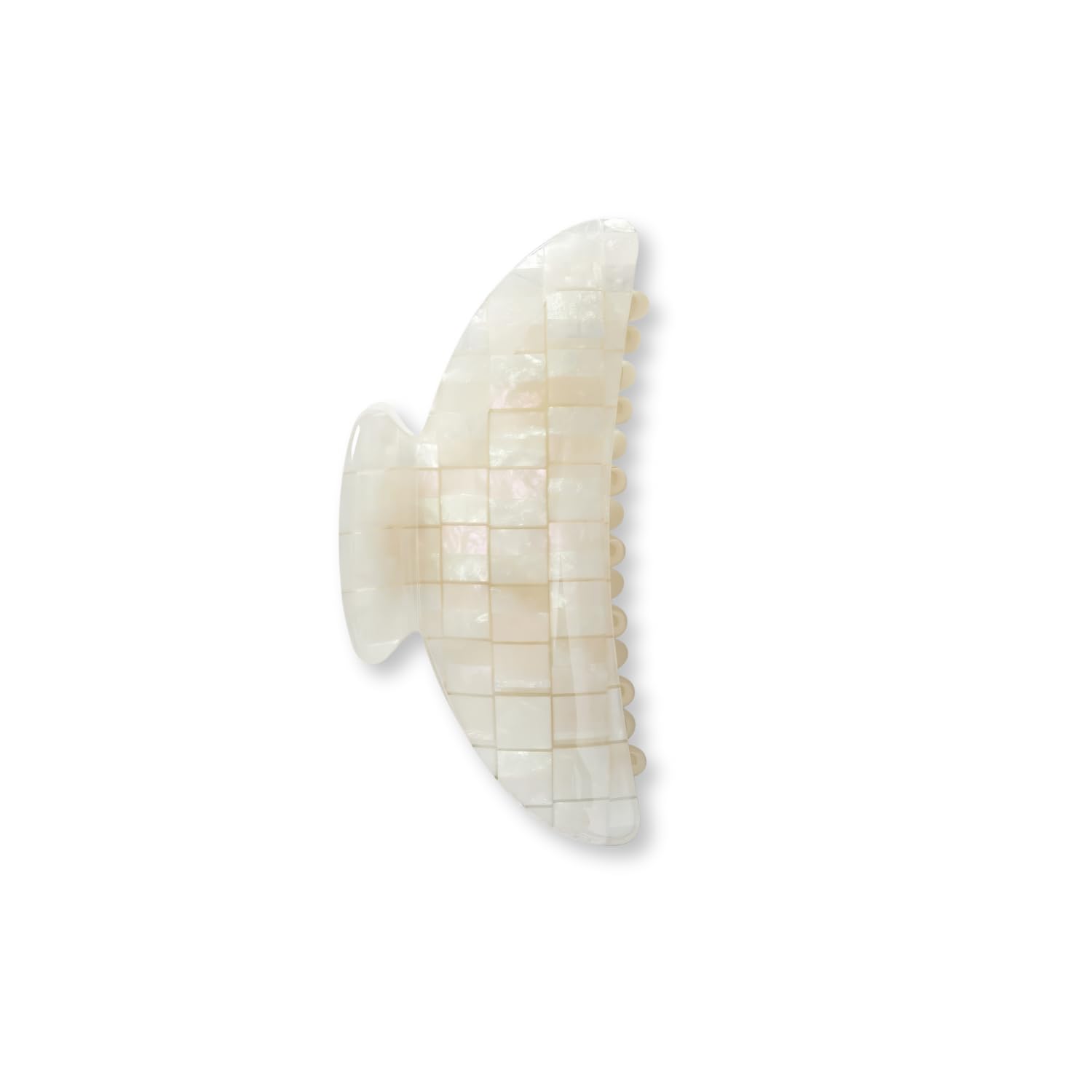 MACHETE Midi Heirloom Claw Clip 3.5 Inch Opalite Shell Checker Hair Accessory