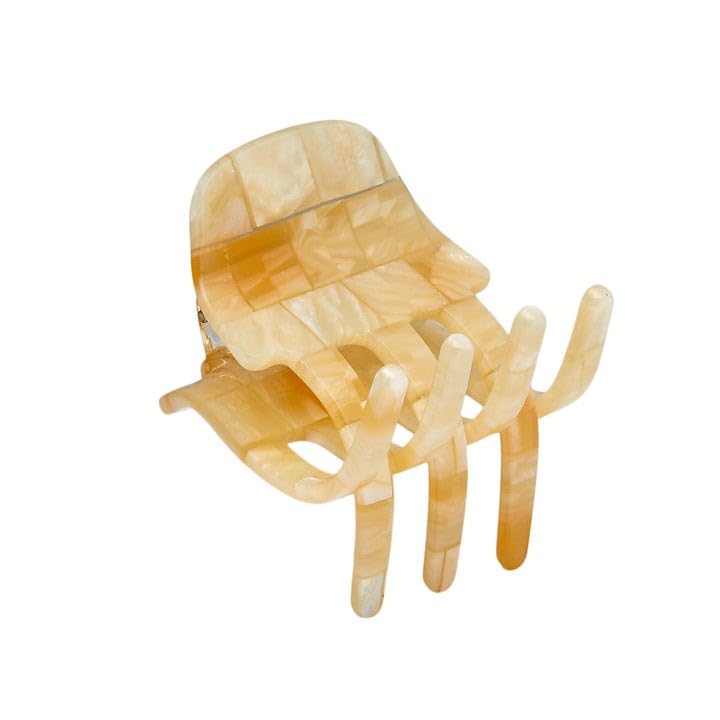 MACHETE Women Hair Clip Mini Claw Clip 1.25 inch Sea Shell Checker - Handmade Italian Bio-Acetate