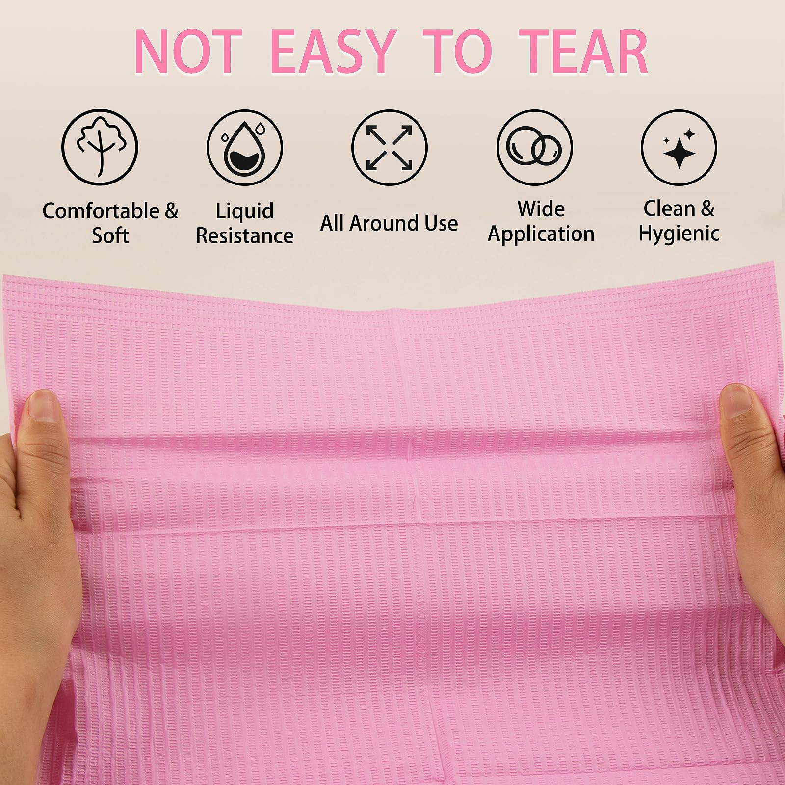 Machine-Ya 490pc Disposable Nail Mats – Foldable 13x18 Pink, 3-Ply Waterproof Table Protectors