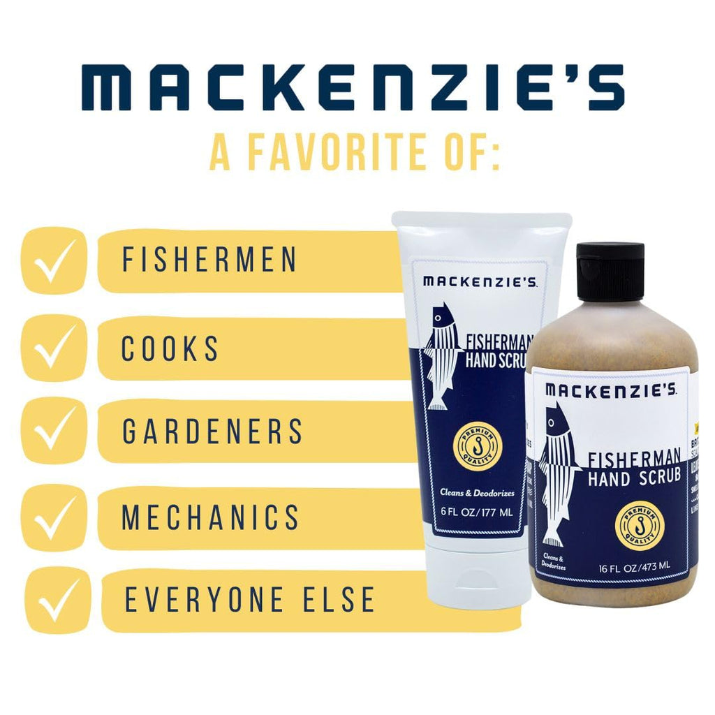MACKENZIE'S Fisherman Hand Scrub Travel Size Packets – 12 x 0.33 oz – Biodegradable & Odor-Removing