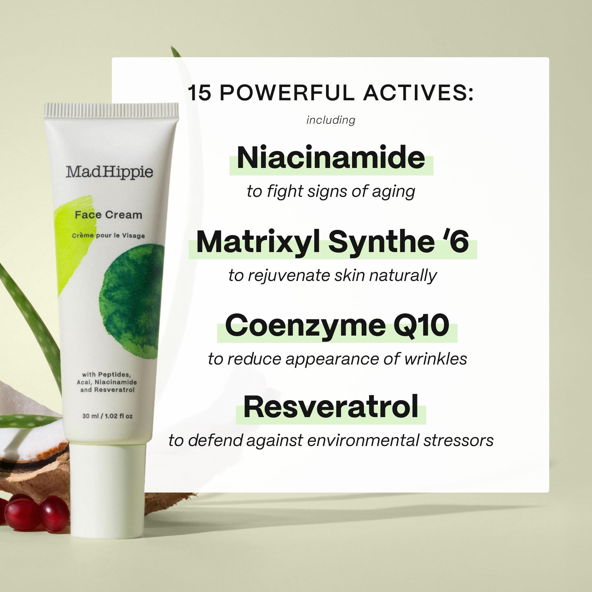 Mad Hippie Face Cream & Cleanser Set — Niacinamide, Matrixyl Peptide Complex, Organic Jojoba Oil (2 Piece Set)