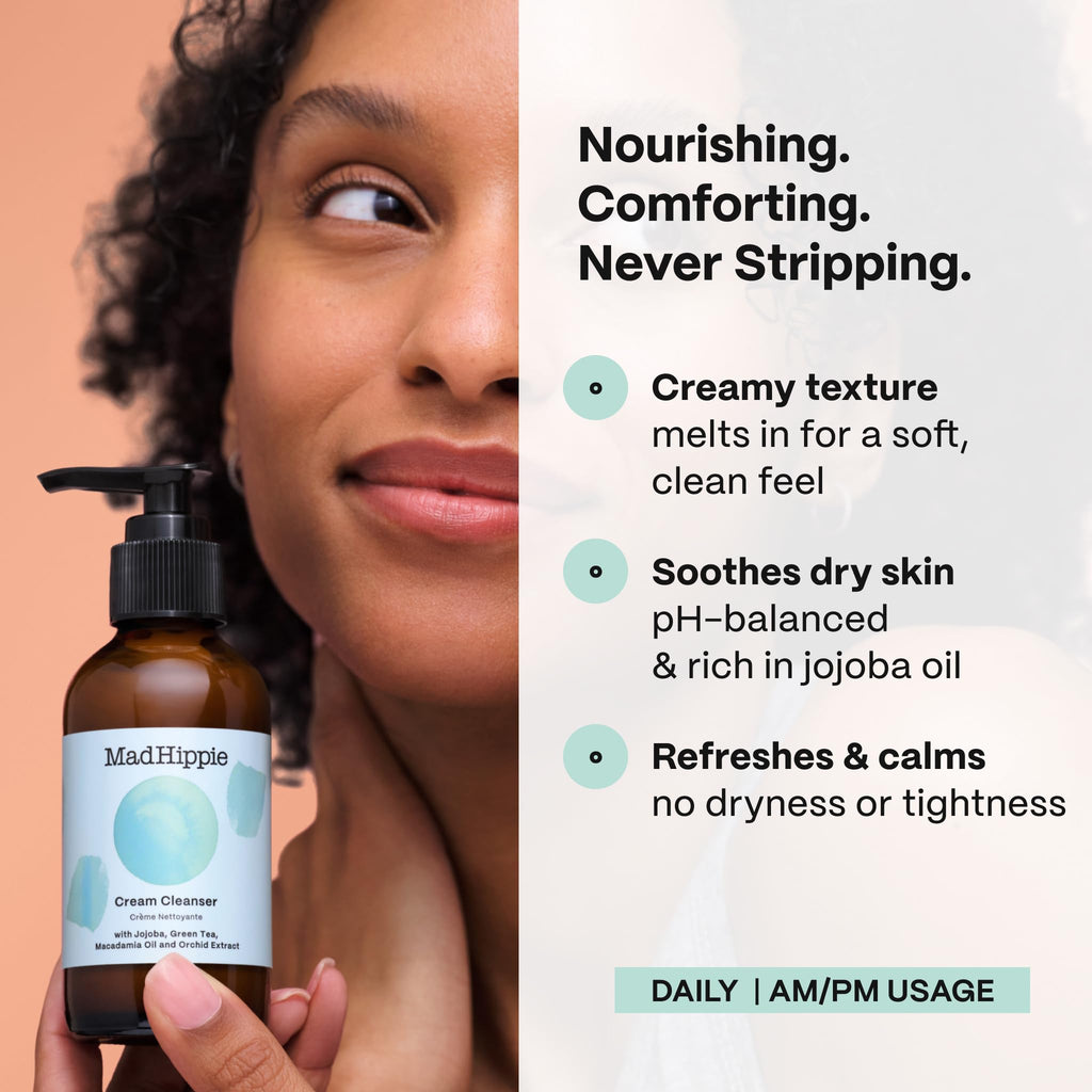 Mad Hippie Face Cream & Cleanser Set — Niacinamide, Matrixyl Peptide Complex, Organic Jojoba Oil (2 Piece Set)