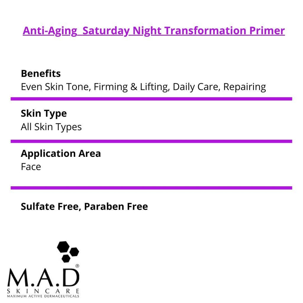 M.A.D Skincare Anti-Aging Saturday Night Primer with Ceramide Complex