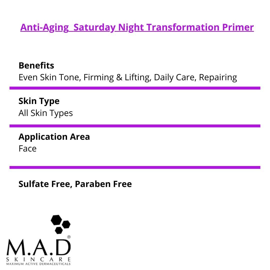 M.A.D Skincare Anti-Aging Saturday Night Primer with Ceramide Complex