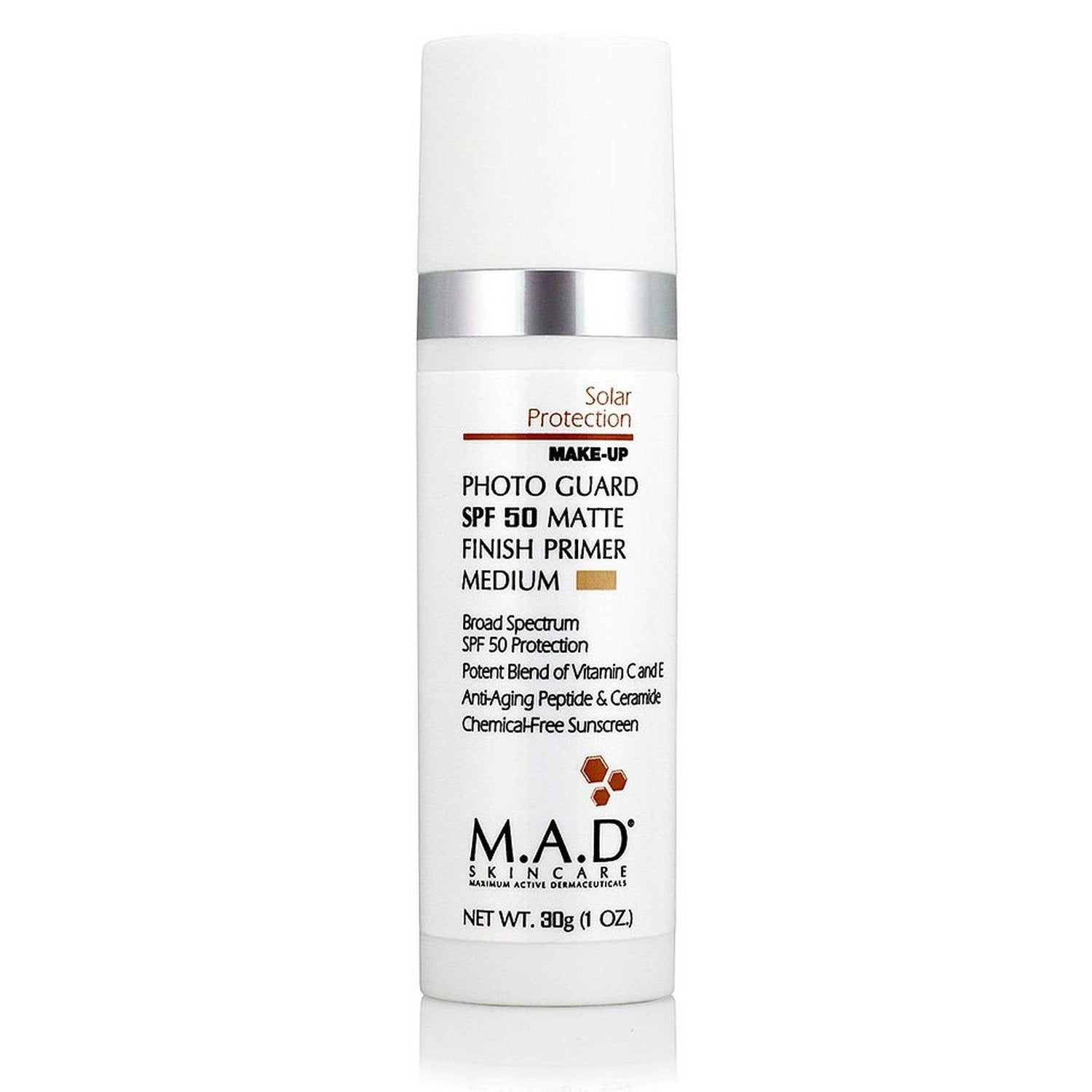 M.A.D Skincare Photo Guard SPF 50 Matte Finish Primer – Anti-Aging (Medium)
