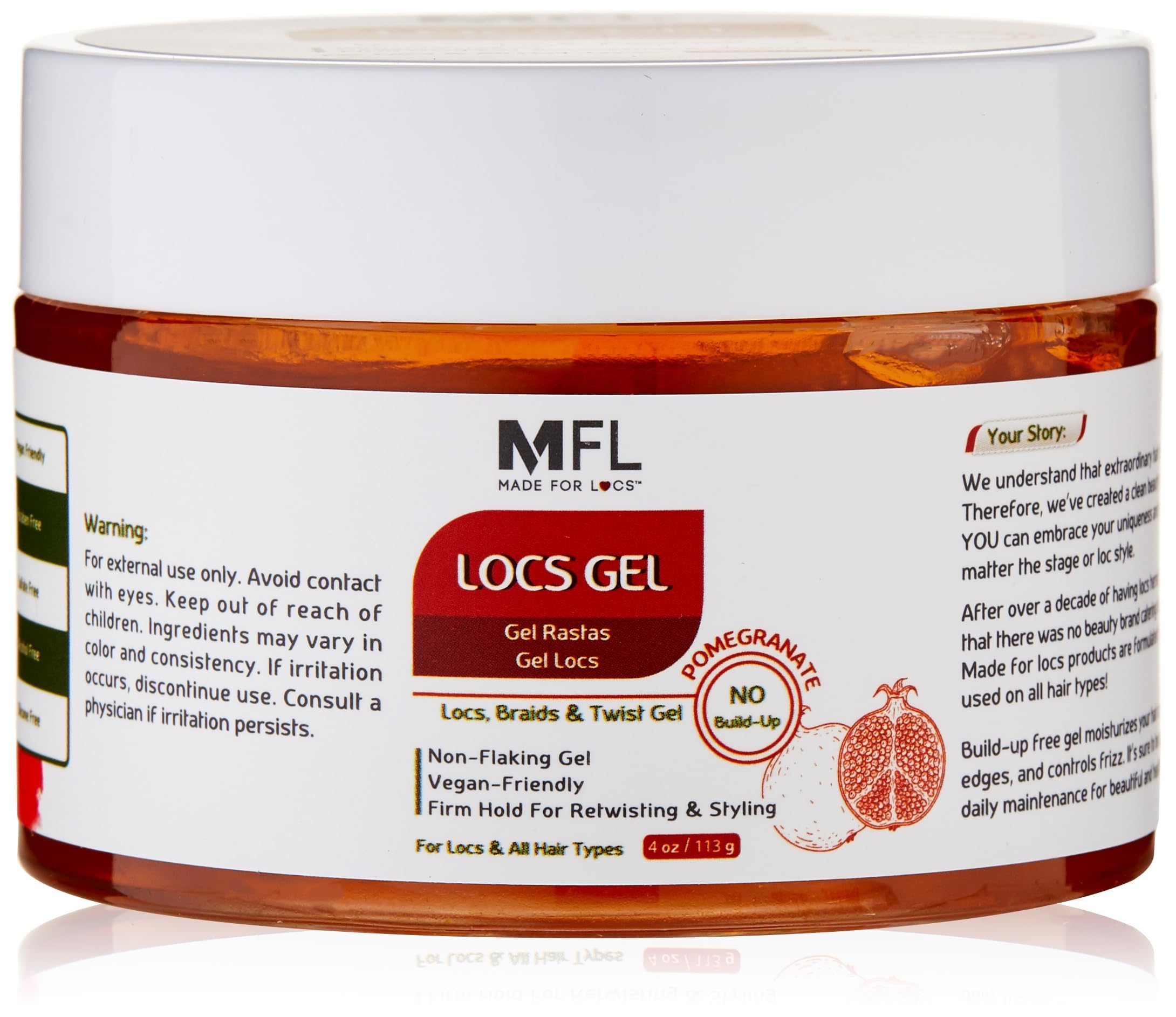 Made For Locs Retwisting Firm Hold Pomade | Vegan Gel 4 oz (Pomegranate)