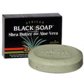 Madina African Black Soap with Shea Butter & Aloe Vera – 3 Bars, 3.5 oz Total, 100% Vegetable Base