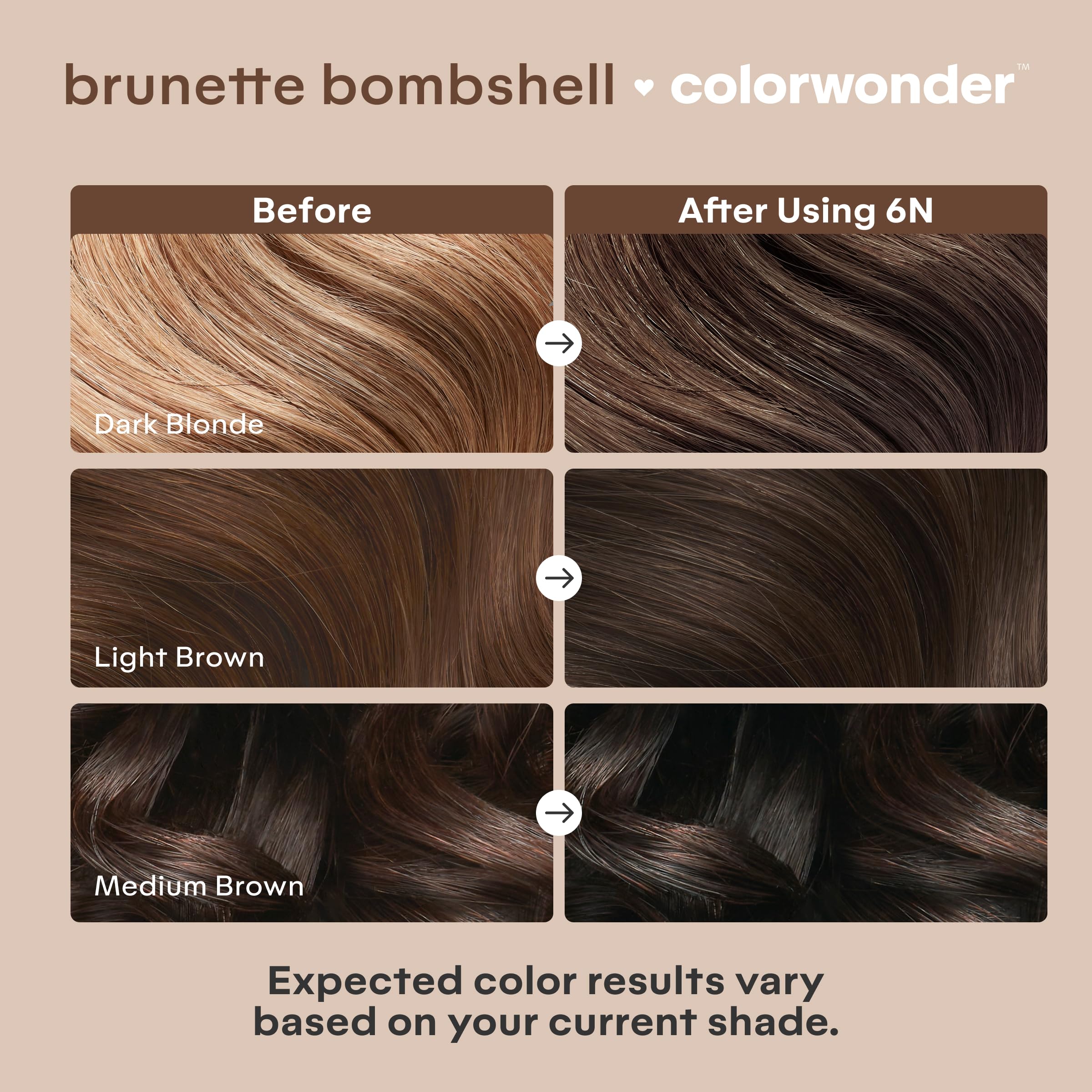 Madison Reed ColorWonder Demi-Permanent Hair Color 6N Brunette Bombshell – Ammonia-Free, Pack of 2