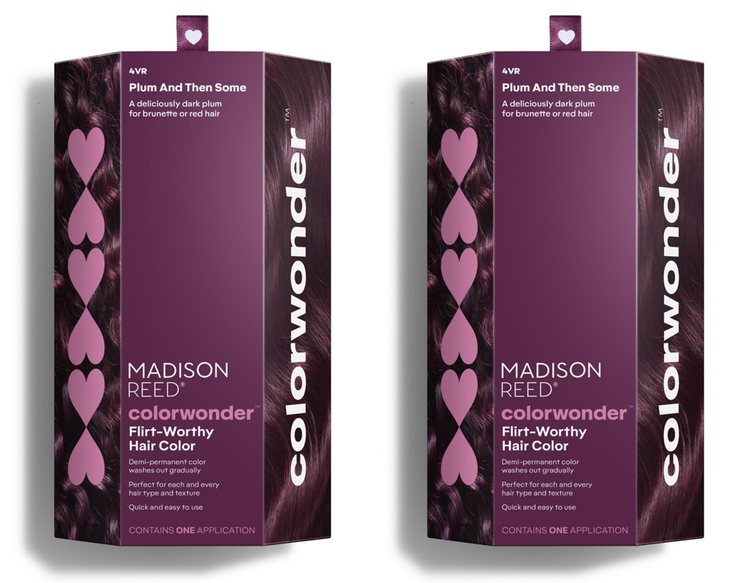 Madison Reed ColorWonder Demi-Permanent Hair Color – Ammonia-Free Plum (4VR), Pack of 2