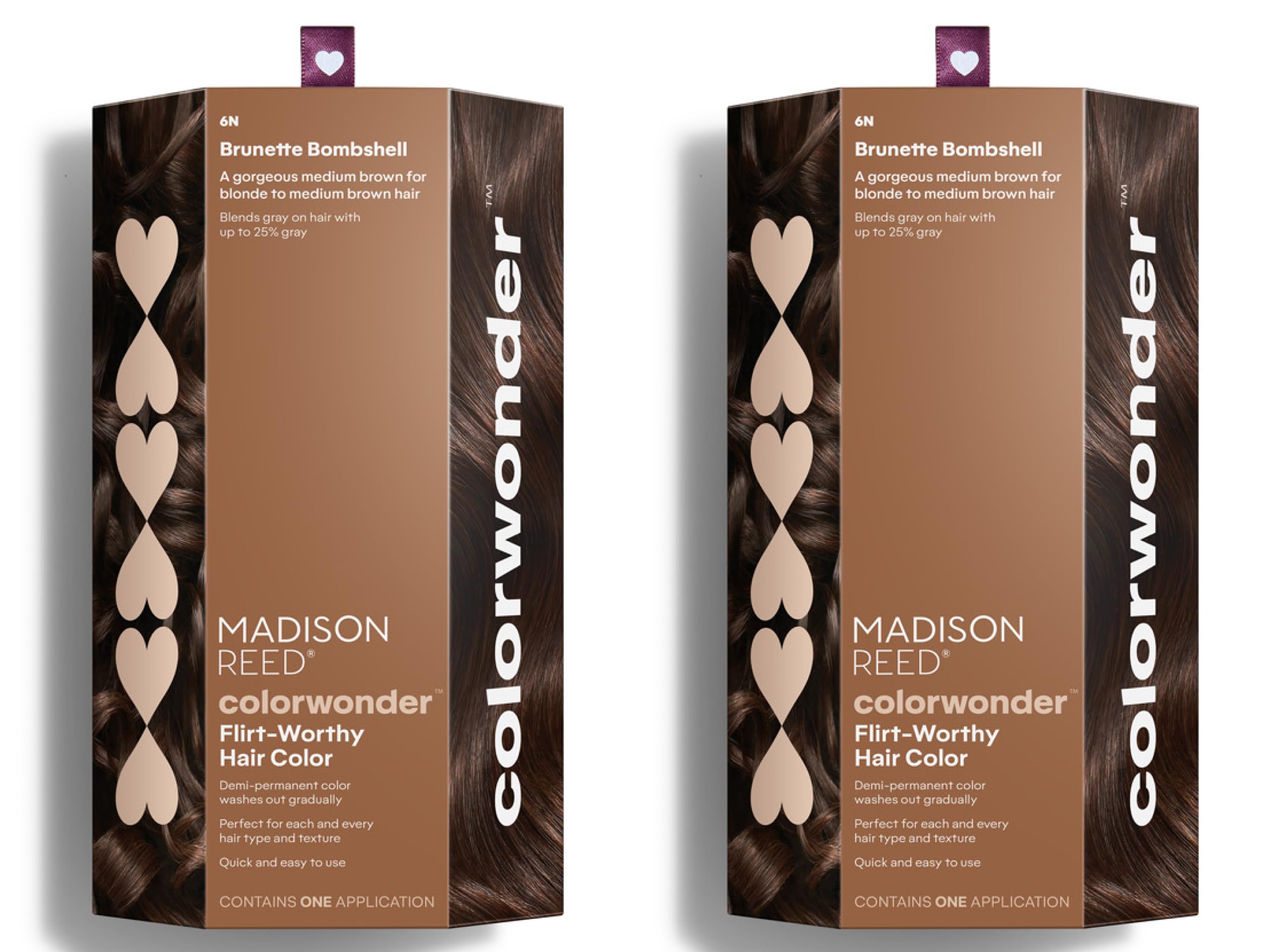 Madison Reed ColorWonder Demi-Permanent Hair Color 6N Brunette Bombshell – Ammonia-Free, Pack of 2