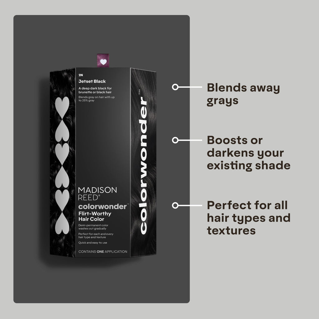 Madison Reed ColorWonder Demi-Permanent Hair Color – Jetset Black (2N) – Pack of 2, Ammonia-Free