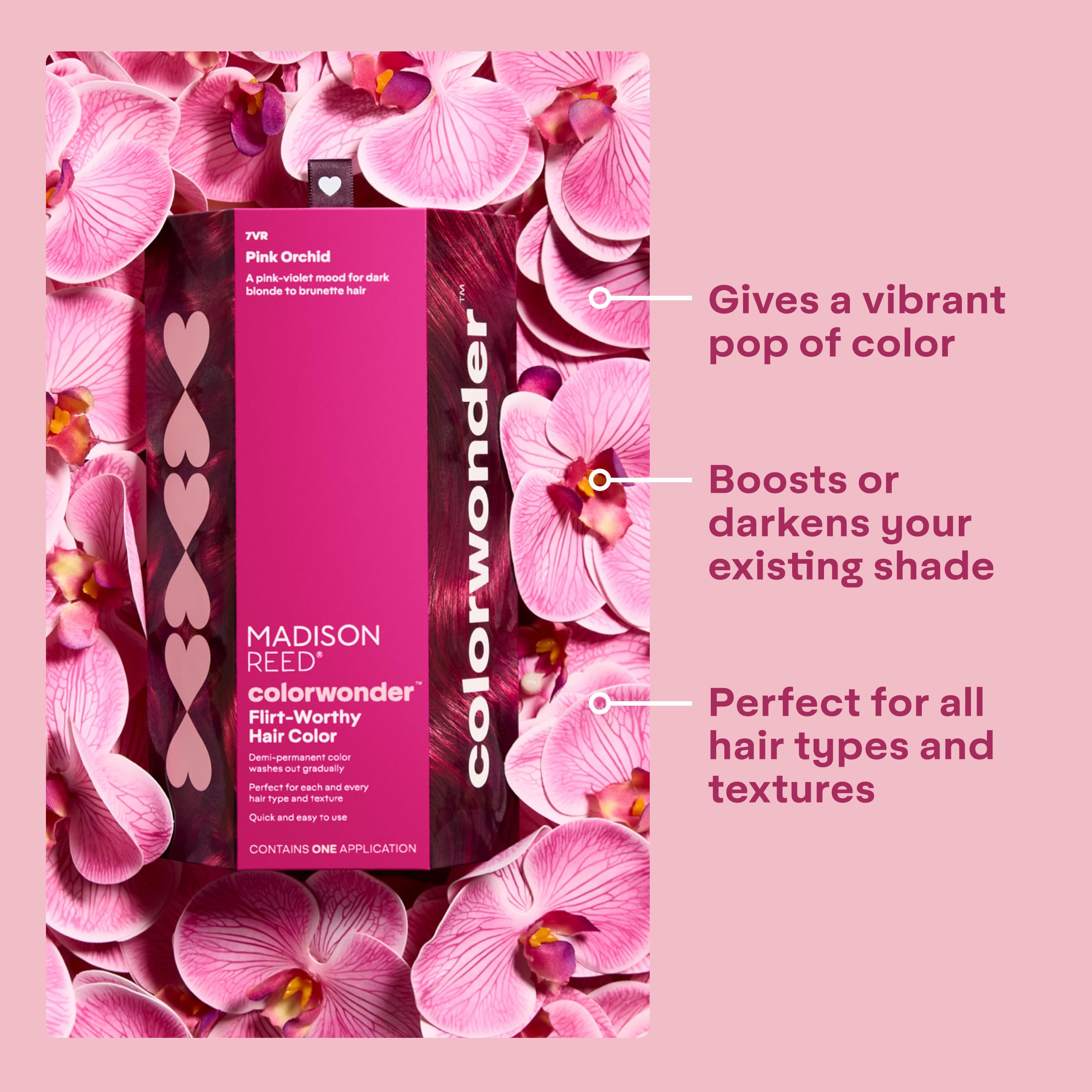 Madison Reed Colorwonder Demi-Permanent Hair Color — Pink Orchid (7VR) – Ammonia-Free, Cruelty-Free, Pack of 2
