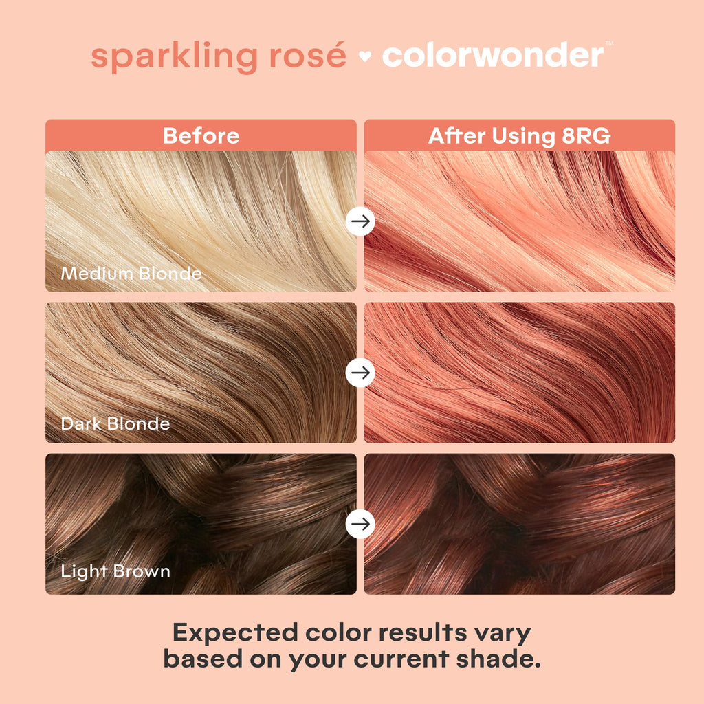 Madison Reed ColorWonder Demi-Permanent Hair Color – Sparkling Rosé (8RG Rose Gold), Ammonia-Free, Cruelty-Free, At-Home Dye, Pack of 2