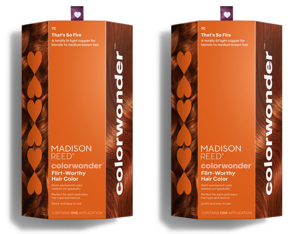 Madison Reed ColorWonder That's So Fire 7C Light Copper | Ammonia-Free Demi-Permanent Hair Color Pack of 2