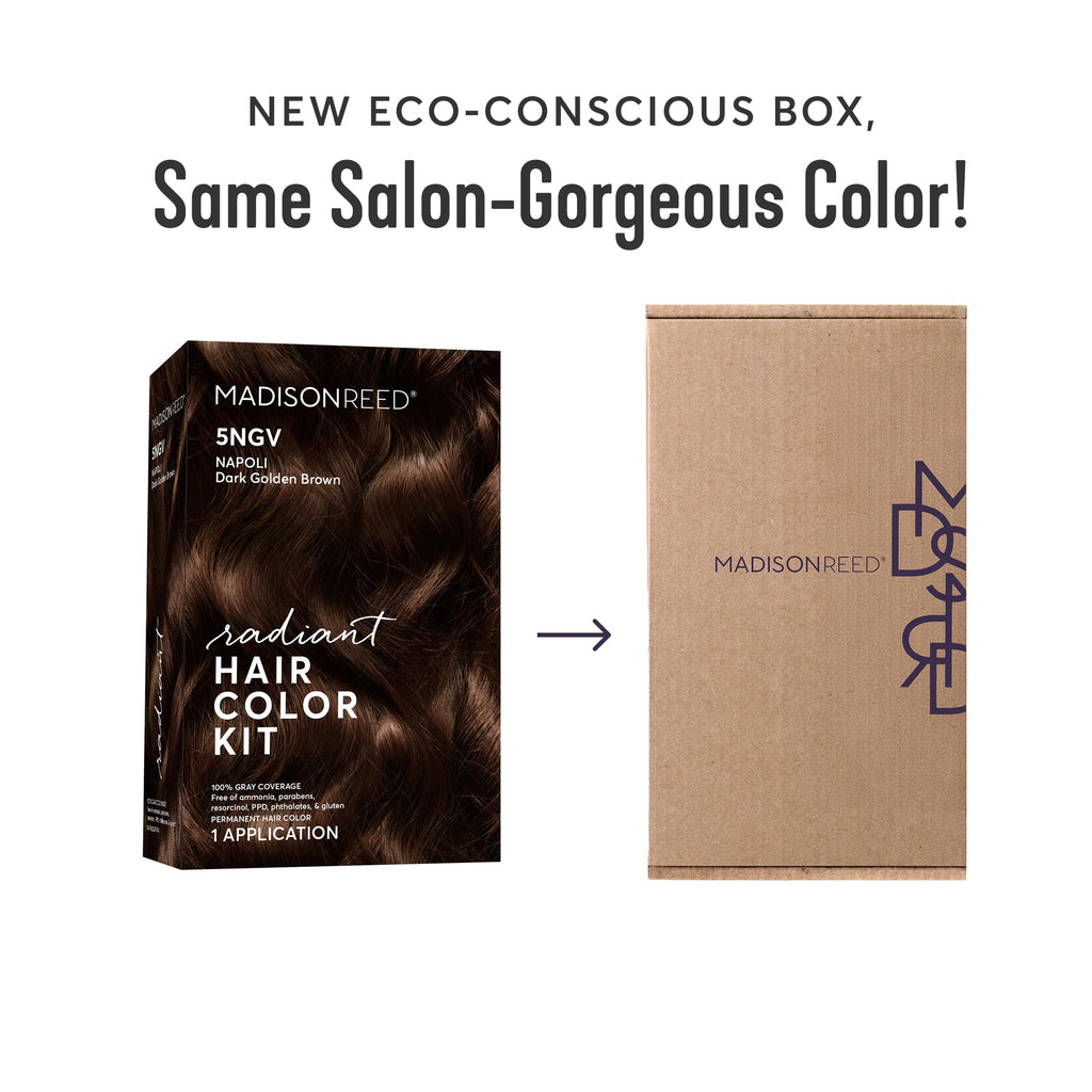Madison Reed Radiant Hair Color Kit 5NGV Napoli Brown — Ammonia & PPD-Free, Gray Blending, 2-Pack