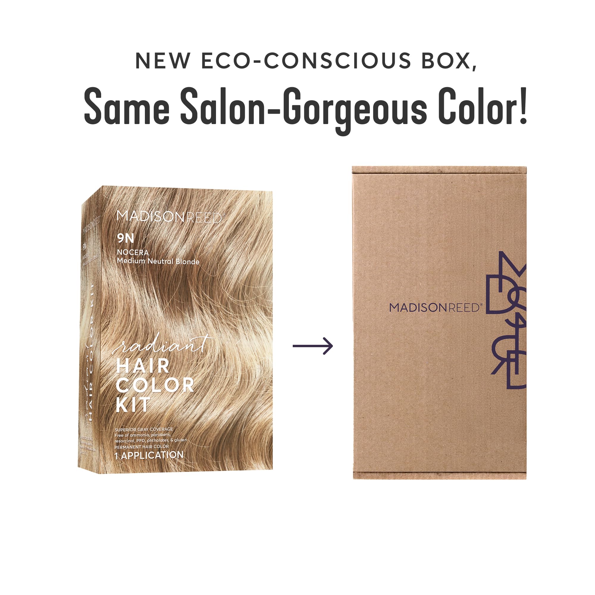 Madison Reed Radiant Color Kit 9N Medium Neutral Blonde (Nocera Blonde) – 2 Pack