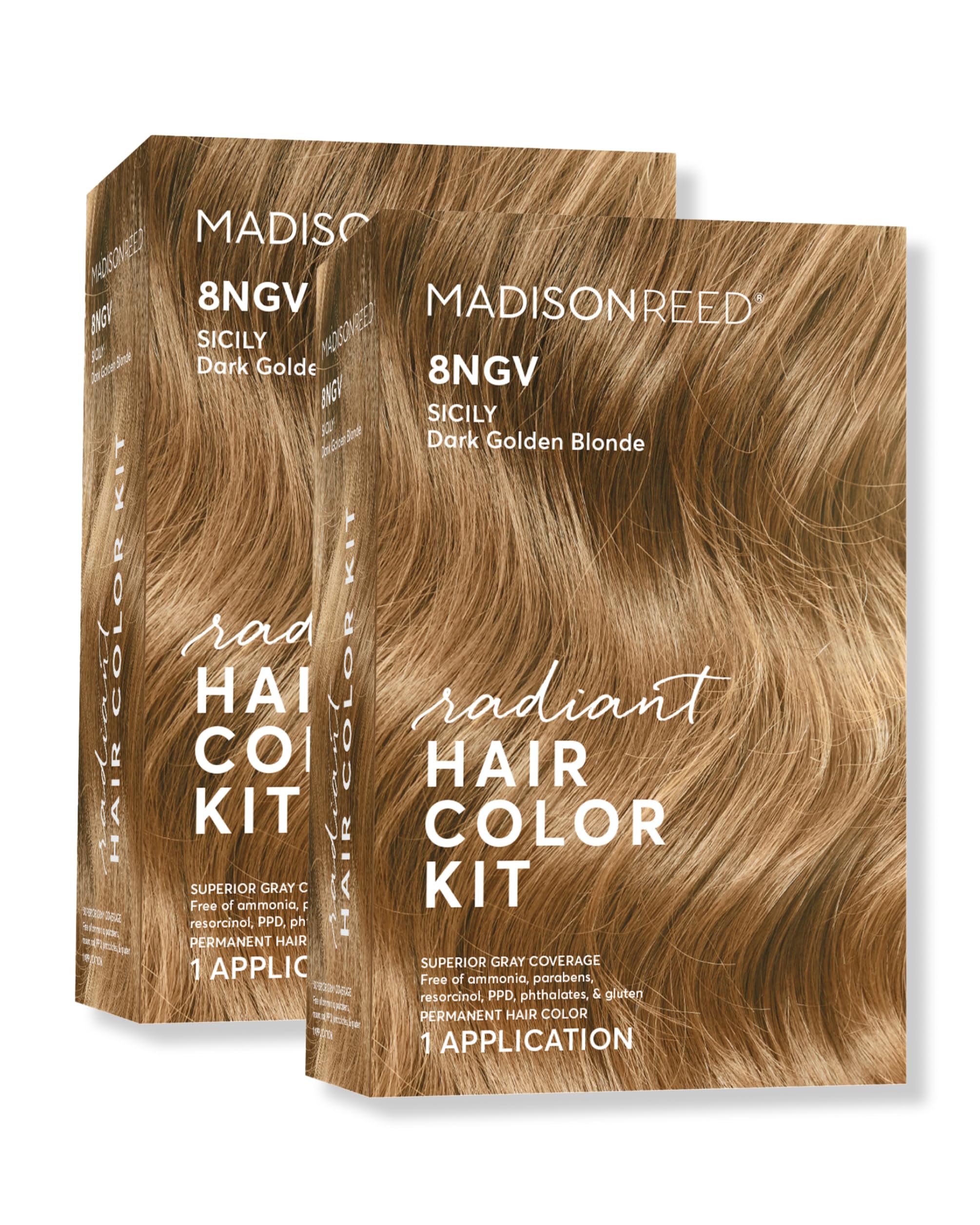 Madison Reed Radiant Hair Color Kit 8NGV Dark Golden Blonde — Gray-Blending, 2 Pack, PPD-Free & Ammonia-Free