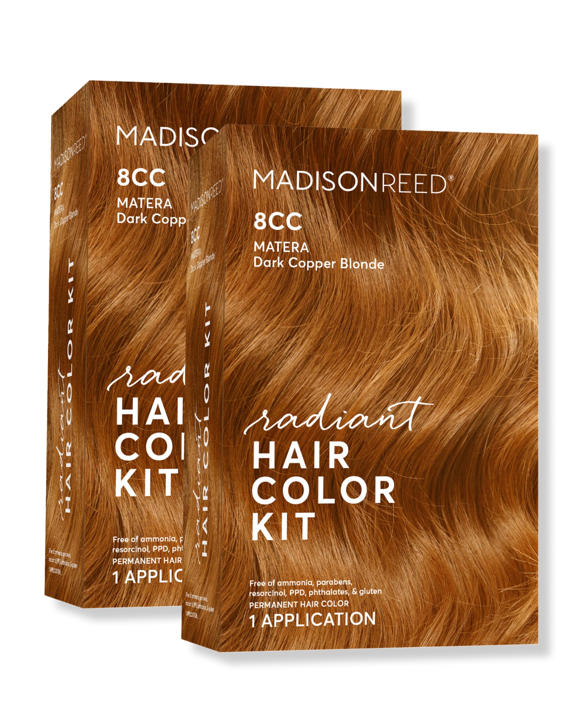 Madison Reed Radiant Color Kit 8CC Dark Vivid Copper Blonde (Matera Marigold) – PPD-Free & Ammonia-Free, 2 Pack