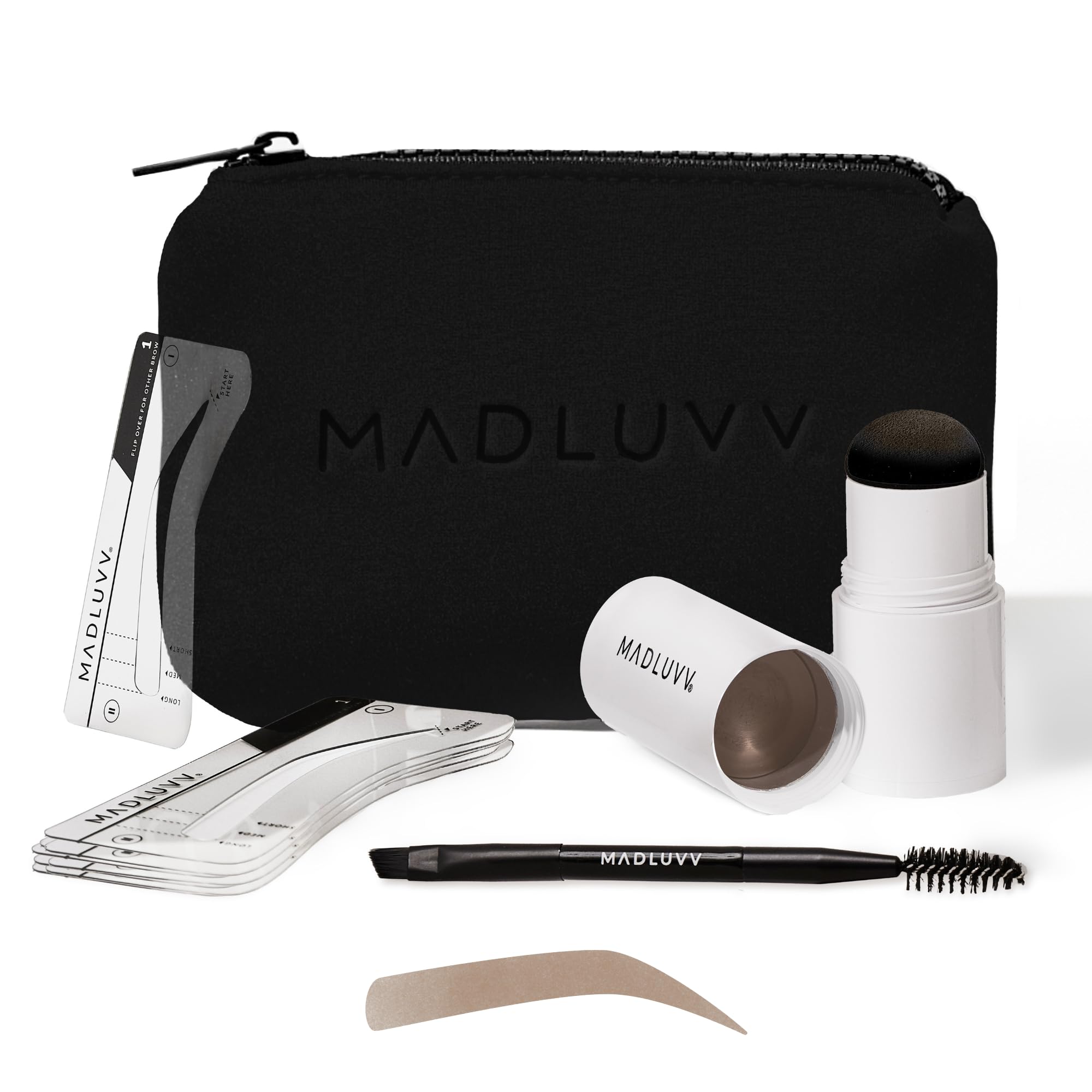 MADLUVV Brow Stamp Kit – 9 Stencils for Natural-Looking Brows
