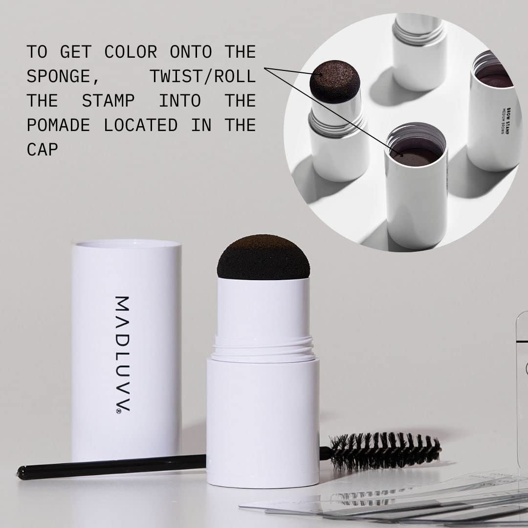 MADLUVV Brow Stamp Kit with 9 Stencils – Taupe, Natural-Looking Brows in Seconds
