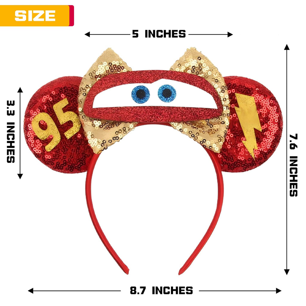 MADO Red Car Mouse Ears Headband – Park Mini Ears for Kids & Adults (Red Car) | Lightweight & Comfortable