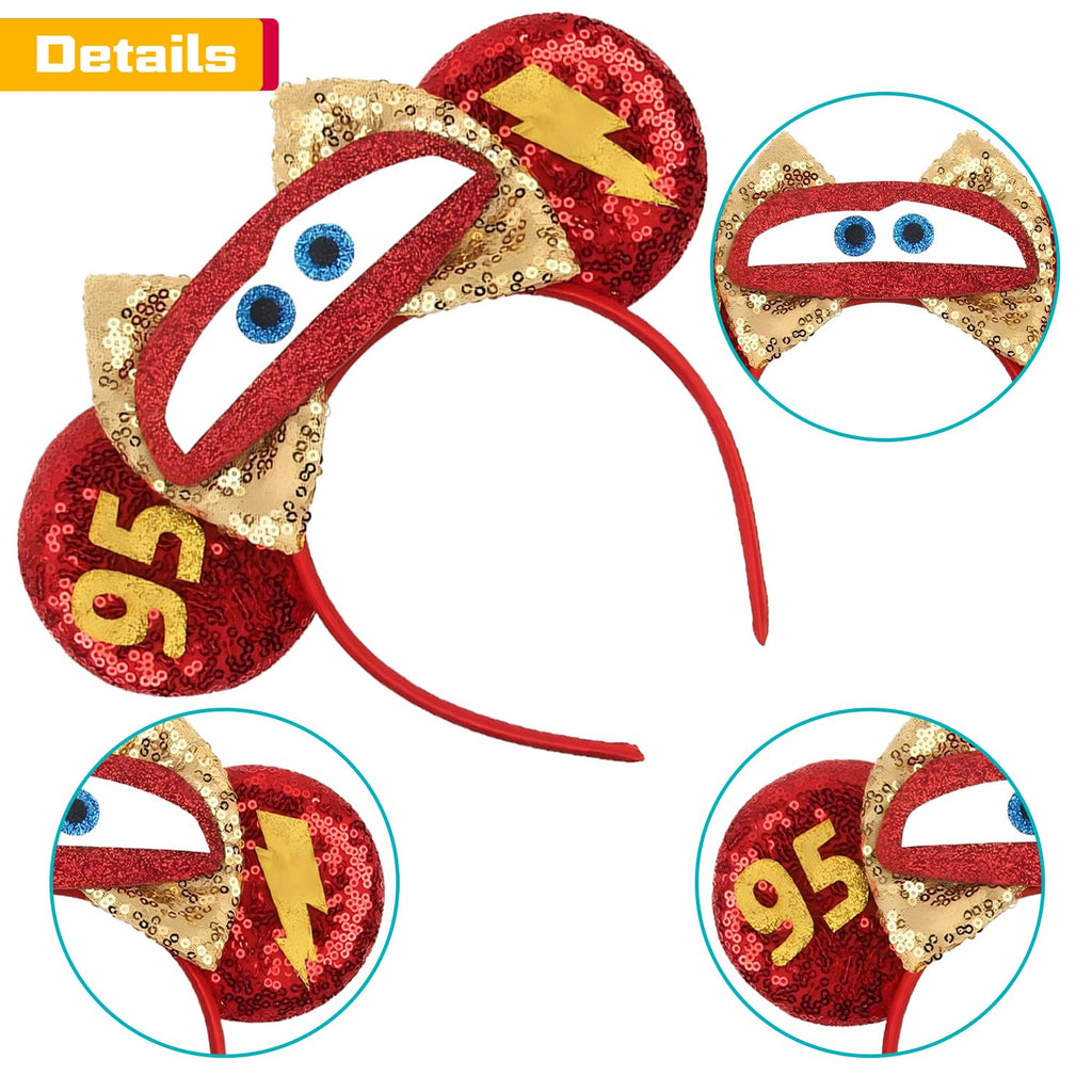 MADO Red Car Mouse Ears Headband – Park Mini Ears for Kids & Adults (Red Car) | Lightweight & Comfortable