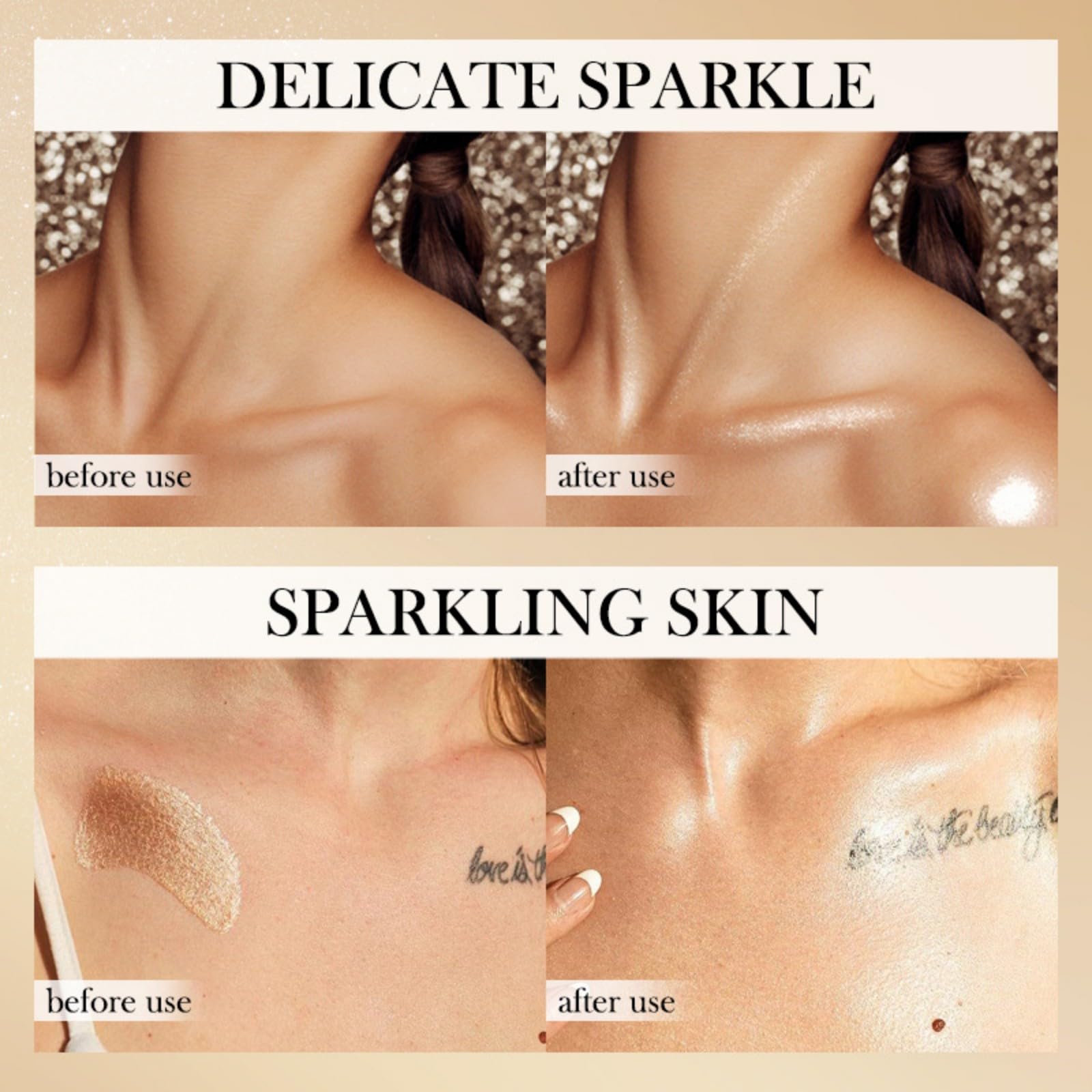 MAEPEOR Shimmer Body Luminizer 02 Gold – Moisturizing Glow Highlighter for Face & Body (80ml)