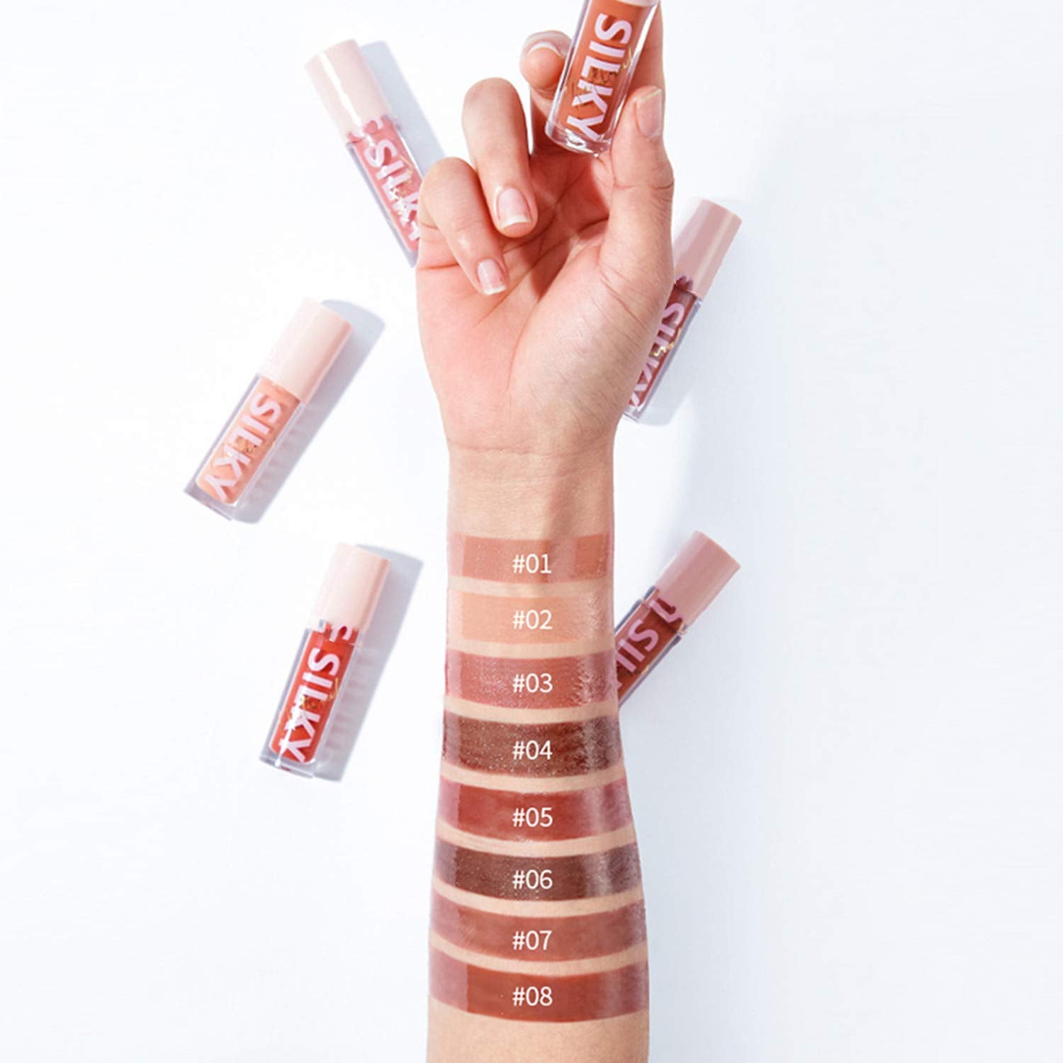 MAEPEOR Shiny Glossy Lip Gloss Set 8PCS – Non-Sticky, Hydrating, High Shine