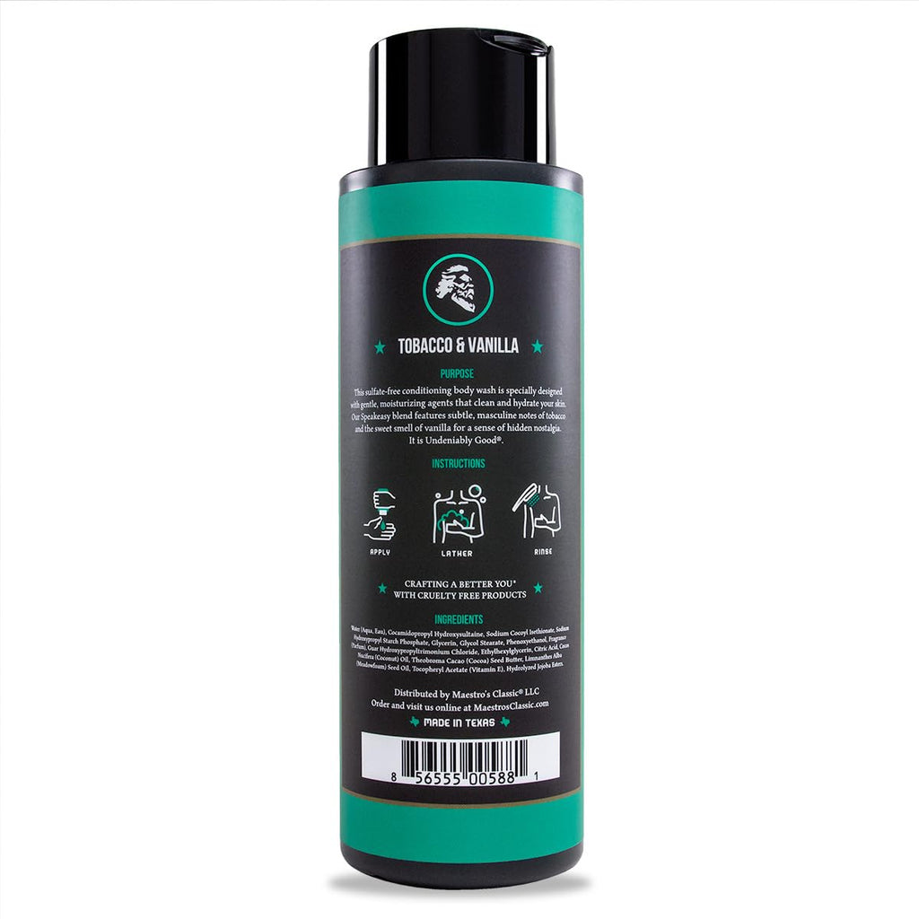 Maestro's Classic Bath Wash – Conditioning Body Wash for Men | Speakeasy Blend, 16 oz